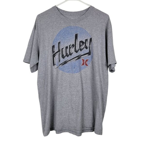 Hurley Men's Graphic TShirt Gray Size Large Spellout Short Sleeve Casual - Picture 1 of 3